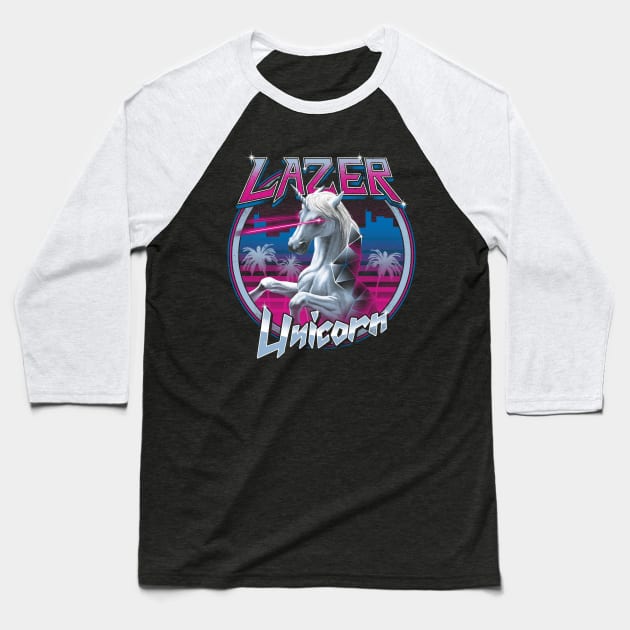 Lazer Unicorn Baseball T-Shirt by Vincent Trinidad Art